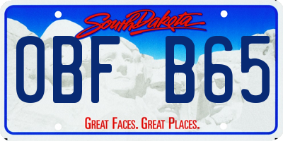 SD license plate 0BFB65