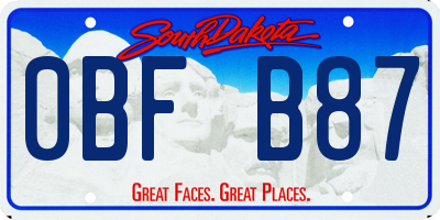 SD license plate 0BFB87
