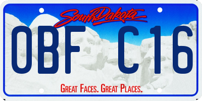 SD license plate 0BFC16