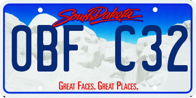 SD license plate 0BFC32