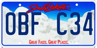 SD license plate 0BFC34
