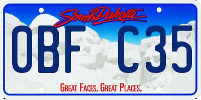 SD license plate 0BFC35