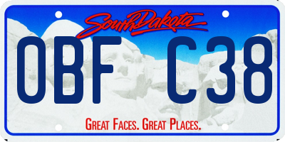 SD license plate 0BFC38