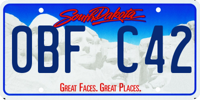 SD license plate 0BFC42