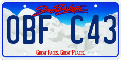SD license plate 0BFC43