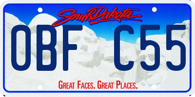 SD license plate 0BFC55
