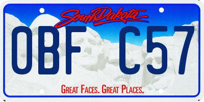 SD license plate 0BFC57