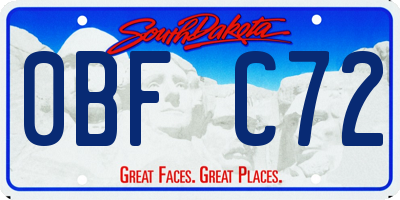 SD license plate 0BFC72