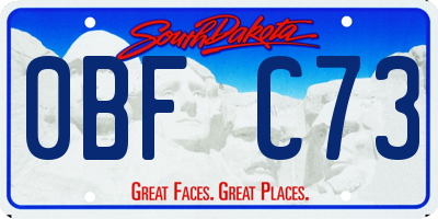 SD license plate 0BFC73