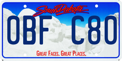 SD license plate 0BFC80