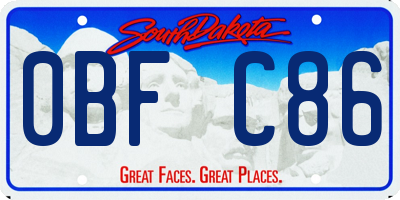 SD license plate 0BFC86