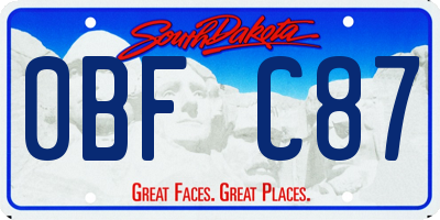 SD license plate 0BFC87