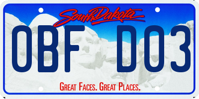 SD license plate 0BFD03