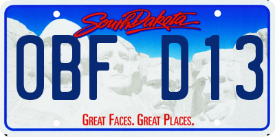 SD license plate 0BFD13