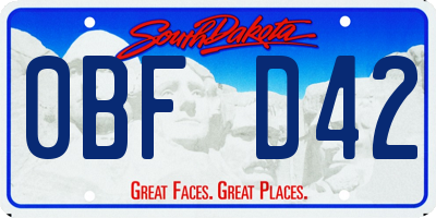 SD license plate 0BFD42
