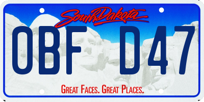 SD license plate 0BFD47