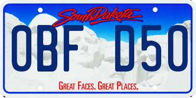 SD license plate 0BFD50