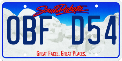 SD license plate 0BFD54