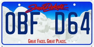 SD license plate 0BFD64