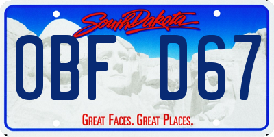 SD license plate 0BFD67