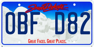 SD license plate 0BFD82