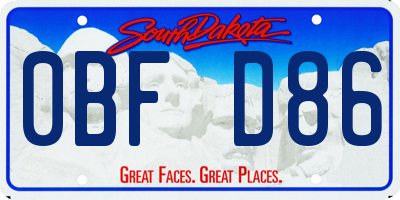 SD license plate 0BFD86