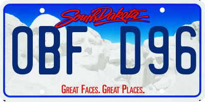 SD license plate 0BFD96