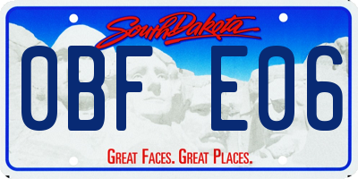 SD license plate 0BFE06