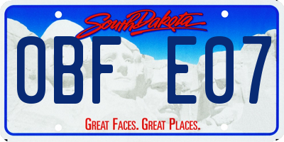 SD license plate 0BFE07