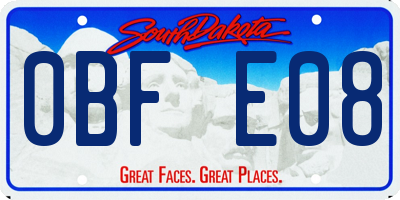 SD license plate 0BFE08
