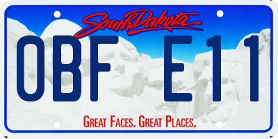 SD license plate 0BFE11