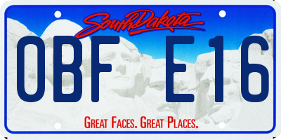 SD license plate 0BFE16