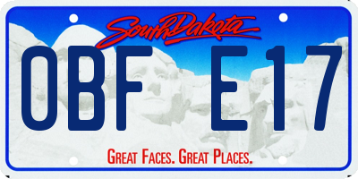 SD license plate 0BFE17