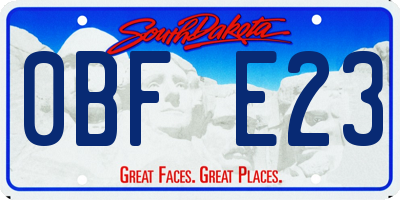 SD license plate 0BFE23