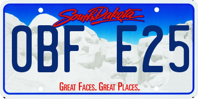 SD license plate 0BFE25