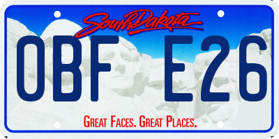 SD license plate 0BFE26