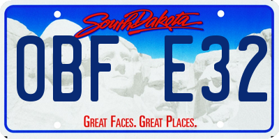 SD license plate 0BFE32