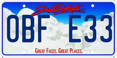 SD license plate 0BFE33