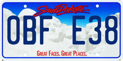 SD license plate 0BFE38