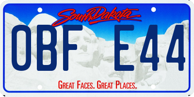 SD license plate 0BFE44