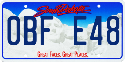 SD license plate 0BFE48