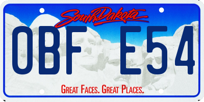 SD license plate 0BFE54