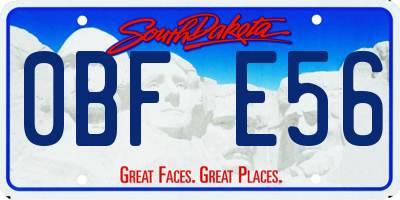 SD license plate 0BFE56