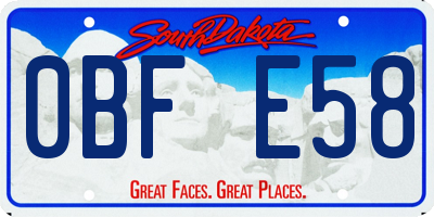 SD license plate 0BFE58