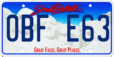 SD license plate 0BFE63