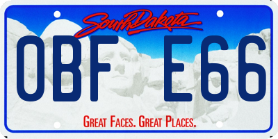 SD license plate 0BFE66