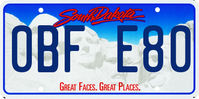 SD license plate 0BFE80