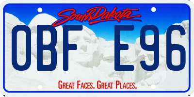 SD license plate 0BFE96
