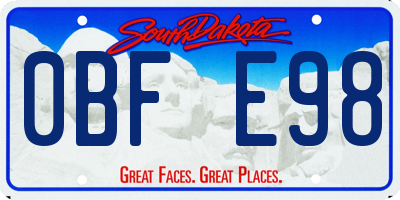 SD license plate 0BFE98