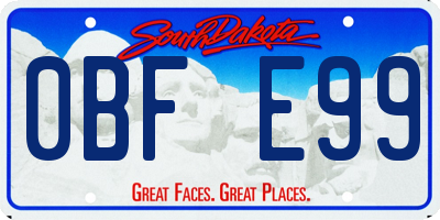 SD license plate 0BFE99